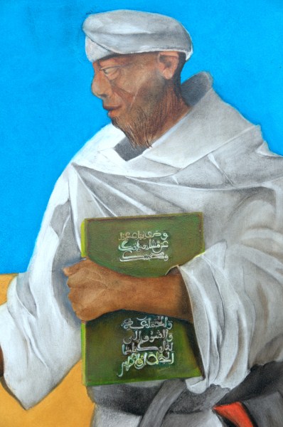 Schilderij Interreligieuze dialoog. De sultan toont aan Franciscus het islamitische Boek van de belofte dat rijkdom en welvaart voorspelt voor iedereen.